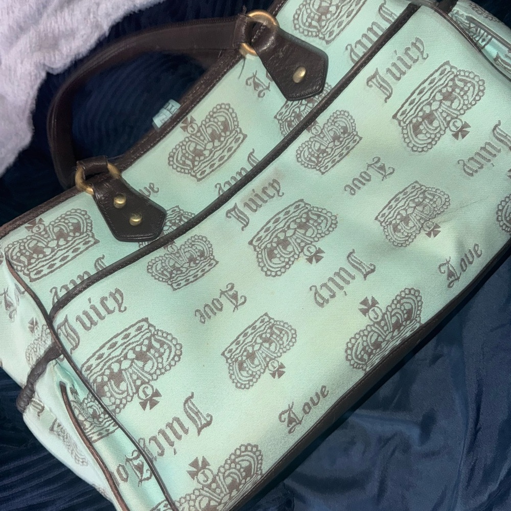 Juicy Couture Green and Brown Tote Bag/ diaper bag